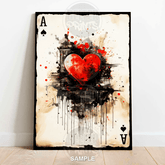 Ace Of Hearts | Playing Card Graffiti Wall Art Print - Print